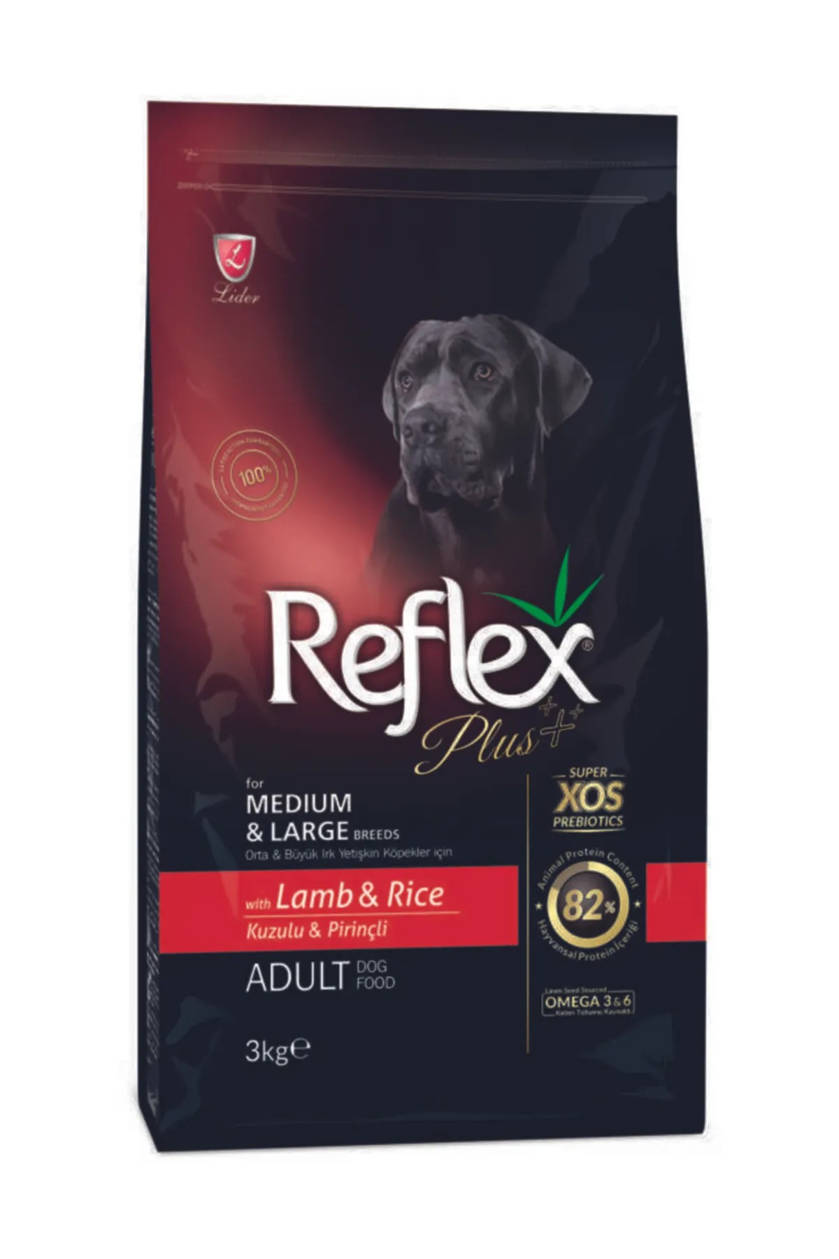 REFLEX PLUS KUZULU BÜYÜK VE ORTA IRK KÖPEK MAMASI 3 KG