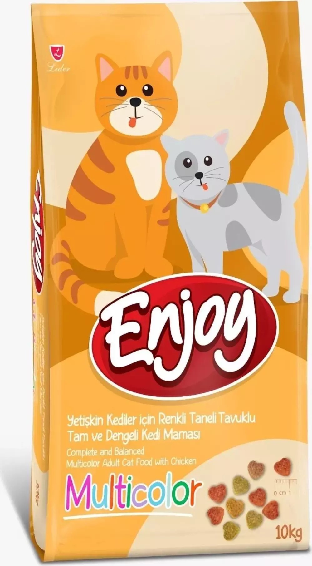 ENJOY MULTICOLOR TAVUKLU YETISKIN KEDI MAMASI 10 KG
