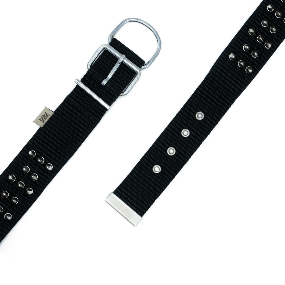 Doggie Konforlu Dokumadan El Yapımı Çivili Köpek Boyun Tasması 5x60-70cm - Black