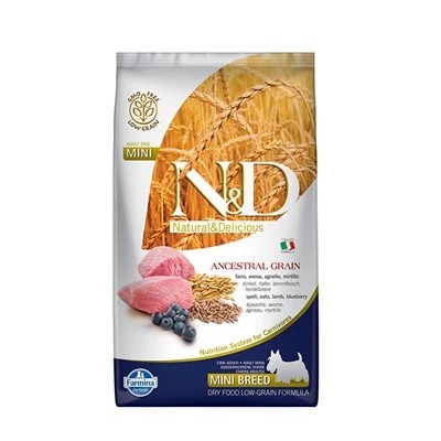 N&D DÜŞÜK TAHILLI KUZU-YABAN MERSİNİ KÜÇÜK IRK YETİŞKİN MAMASI 2.5 KG