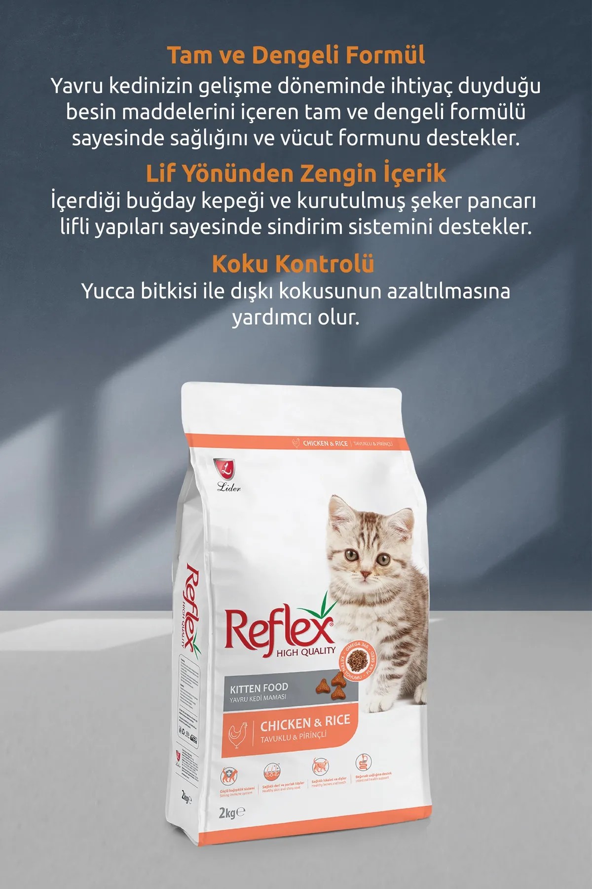 REFLEX KİTTEN TAVUKLU KEDİ MAMASİ 10 KG.