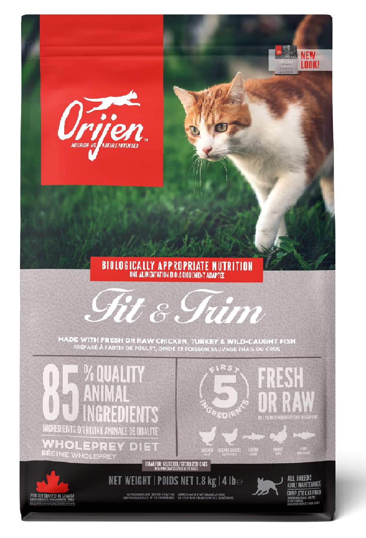 ORİJEN FİT & TRİM KİLO KONTROLÜ İÇİN KEDİ MAMASI 1,8 KG