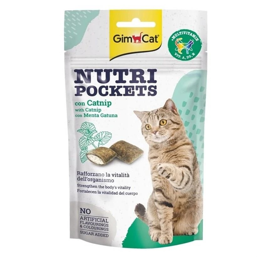 GİMCAT NUTRİPOCKETS KEDİ ÖDÜLÜ KEDİ OTU&MULTİVİTAMİN 60GR