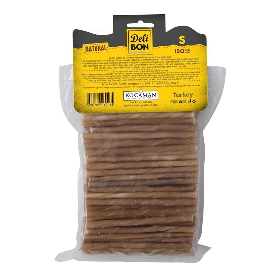 DERİ BURGU ÇUBUK İNCE BOY 150Lİ PAKET NATUREL NATUREL İNCEX150AD.
