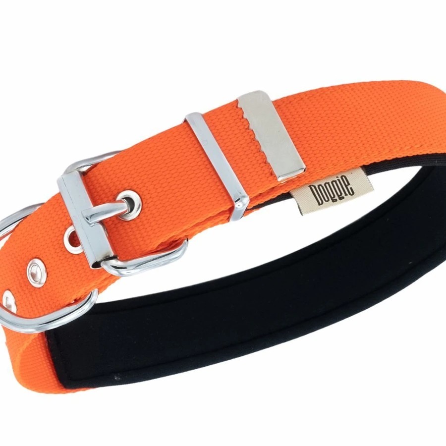 DOGGİE COMFORT YUMUŞAK DOKUMA KÖPEK TASMASI M 2,5X37-45CM TURUNCU