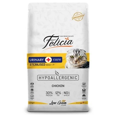 FELİCİA DÜŞÜK TAHILLI TAVUKLU KISIR KEDİ MAMASI 12 KG