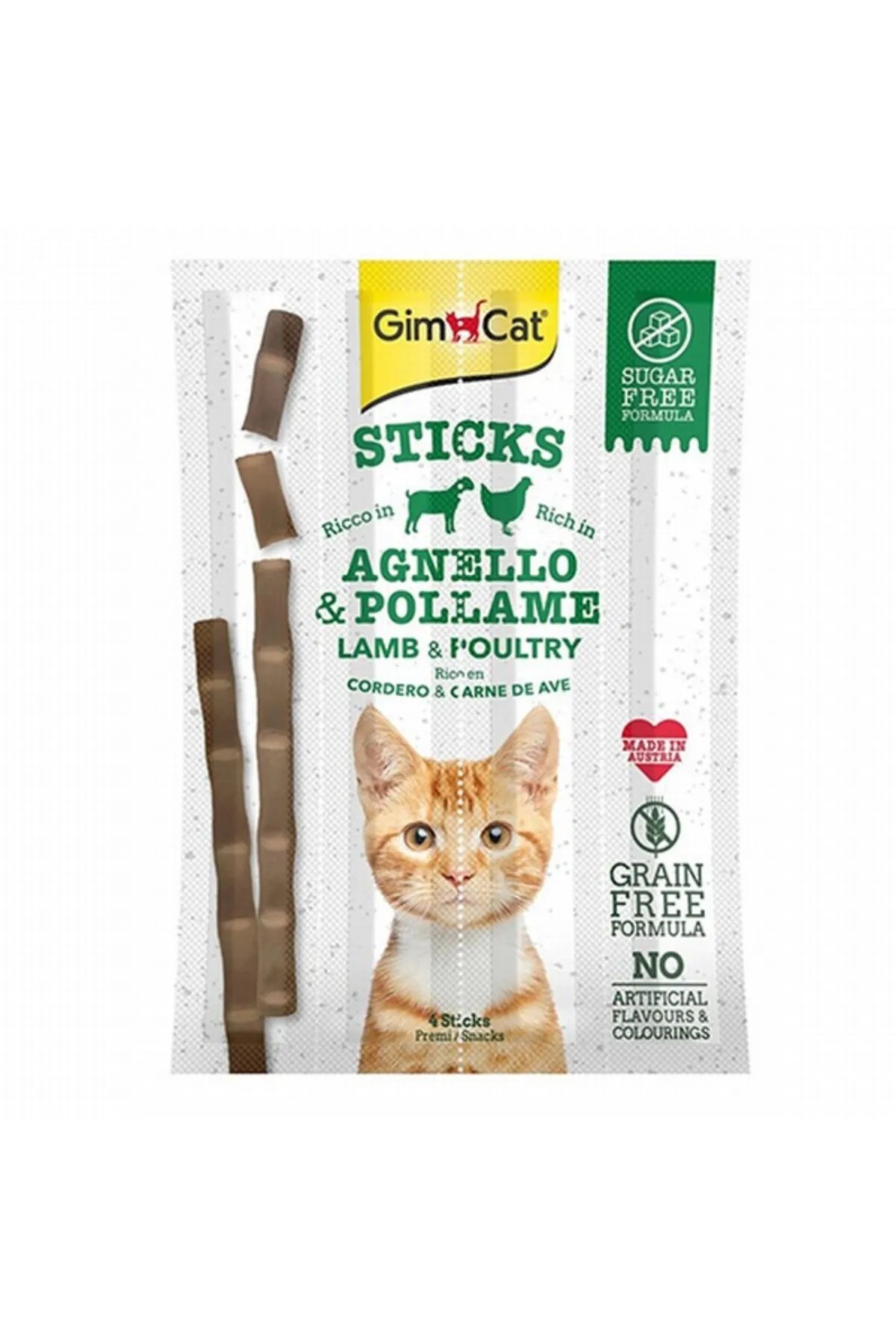 GİMCAT STİCKS KUZU ETLİ VE PİRİNÇLİ 4 PARÇA ÇİĞNENTİ 20 GR