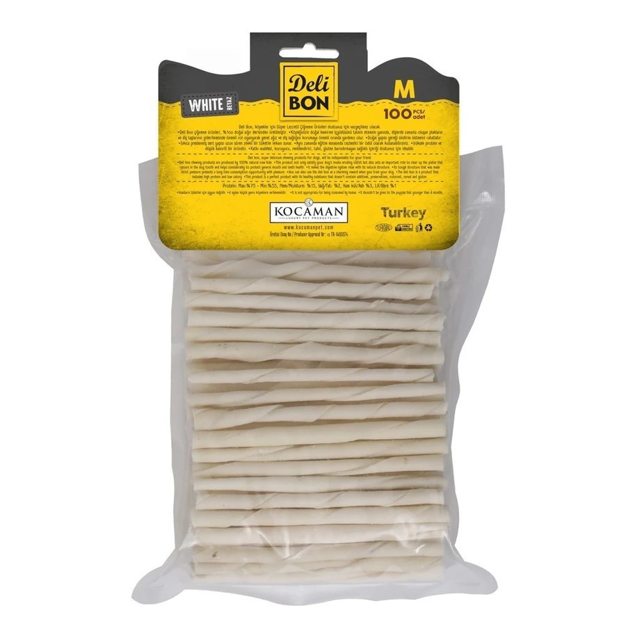 DERİ BURGU ÇUBUK ORTA BOY 100LÜ PAKET BEYAZ BEYAZ KALINX100AD.