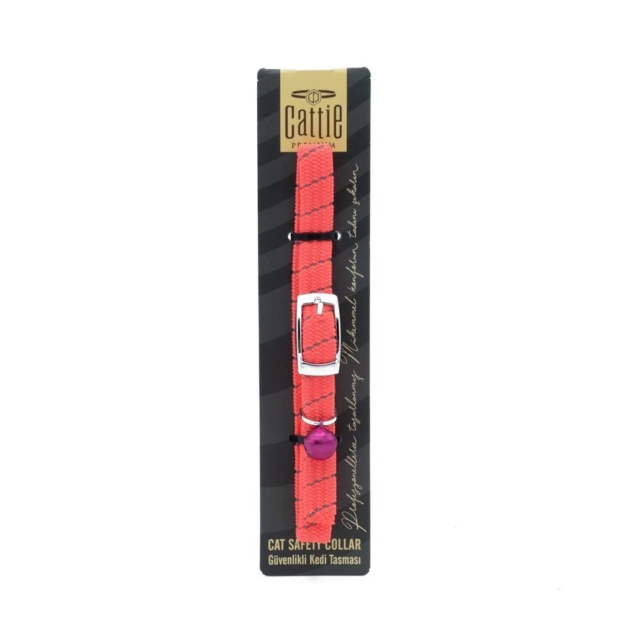 CATTİE ELASTİK DOKUMADAN EL YAPIMI KEDİ BOYUN TASMASI PEMBE KLTPINK 1X20-30 CM