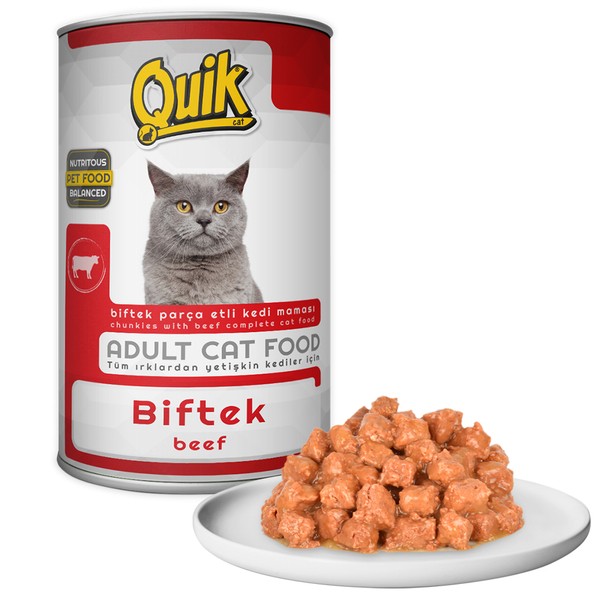 QUİK BİFTEKLİ KEDİ KONSERVESİ 415 GR