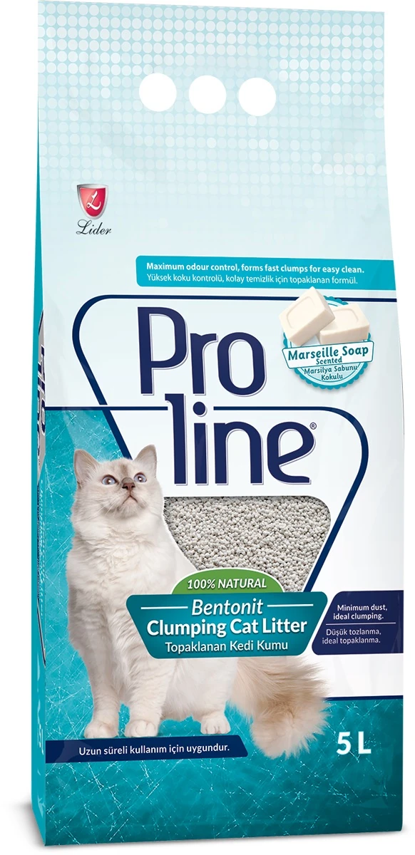 PROLİNE MARSİLYA SABUNU KOKULU BENTONİT KEDİ KUMU 5 LT