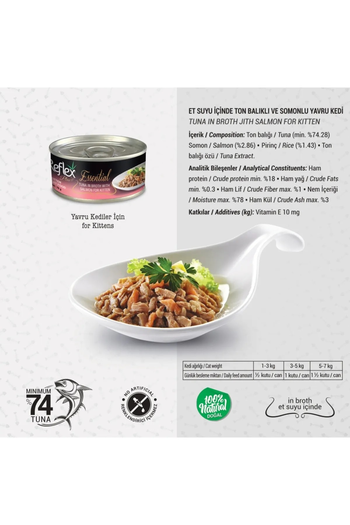 REFLEX PLUS ESSENTİAL TON SOMON YAVRU KEDİ KONSERVESİ 70 GR