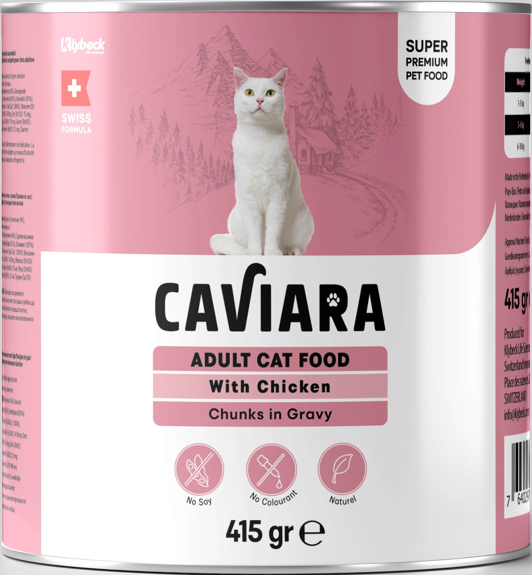 Caviara Sos İçinde Et Parçacıklı Tavuklu Yetişkin Kedi Konservesi 415 Gr