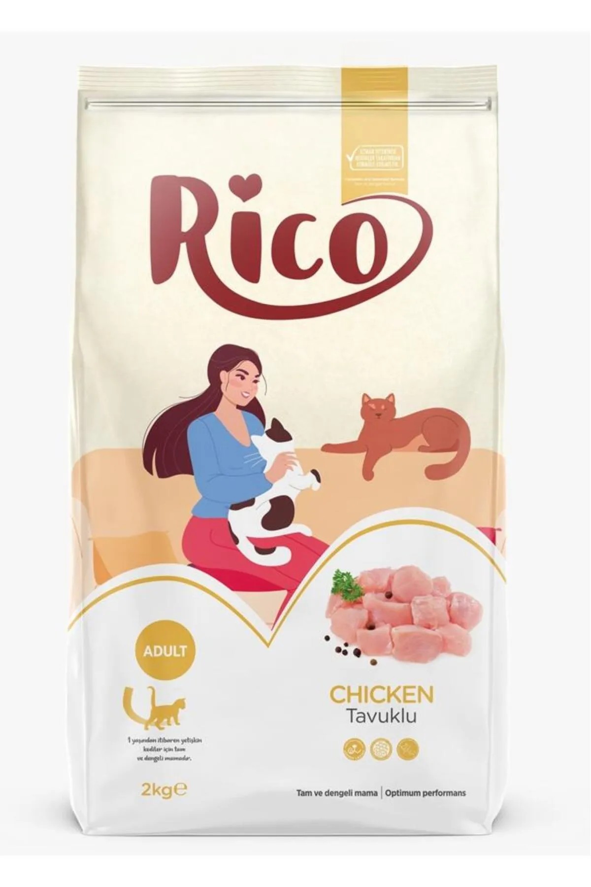 RICO ADULT TAVUKLU  KEDİ MAMASI 15 KG.