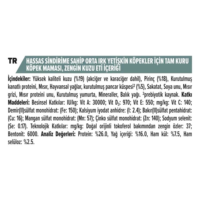 PROPLAN KUZU ETLİ YETİŞKİN KURU KÖPEK MAMASI 14 KG