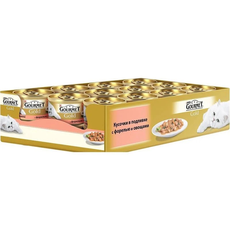 Gourmet Gold Alabalık Sebze Kedi Yaş Mama 85 gr x 24 Adet