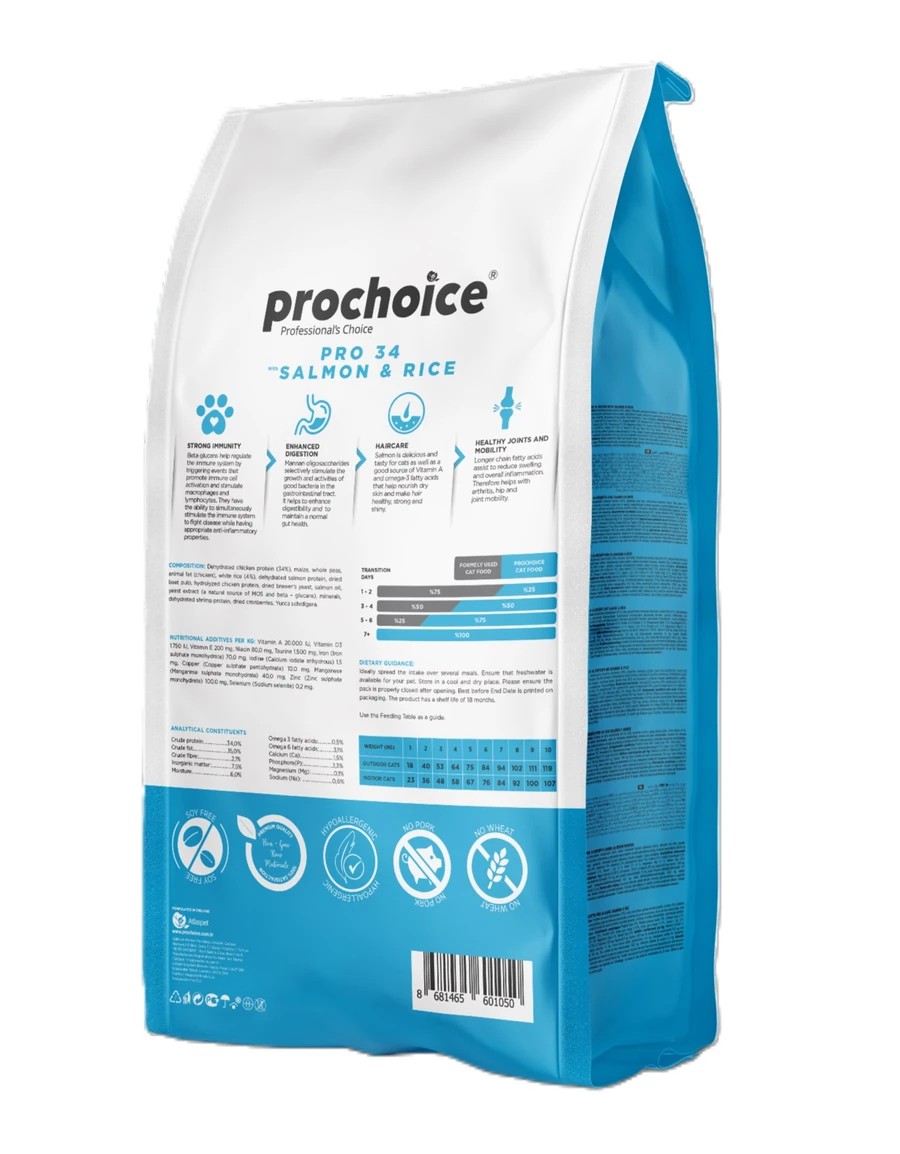 PRO CHOİCE PRO 34 BALIK ETLİ YETİŞKİN KEDİ KURU MAMASI 2 KG