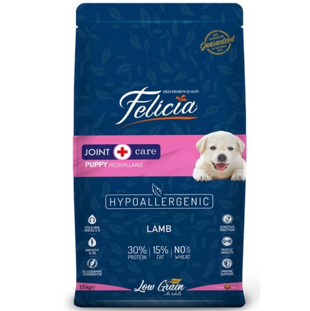 FELİCİA KUZULU BÜYÜK IRK YAVRU KÖPEK MAMASI 15 KG