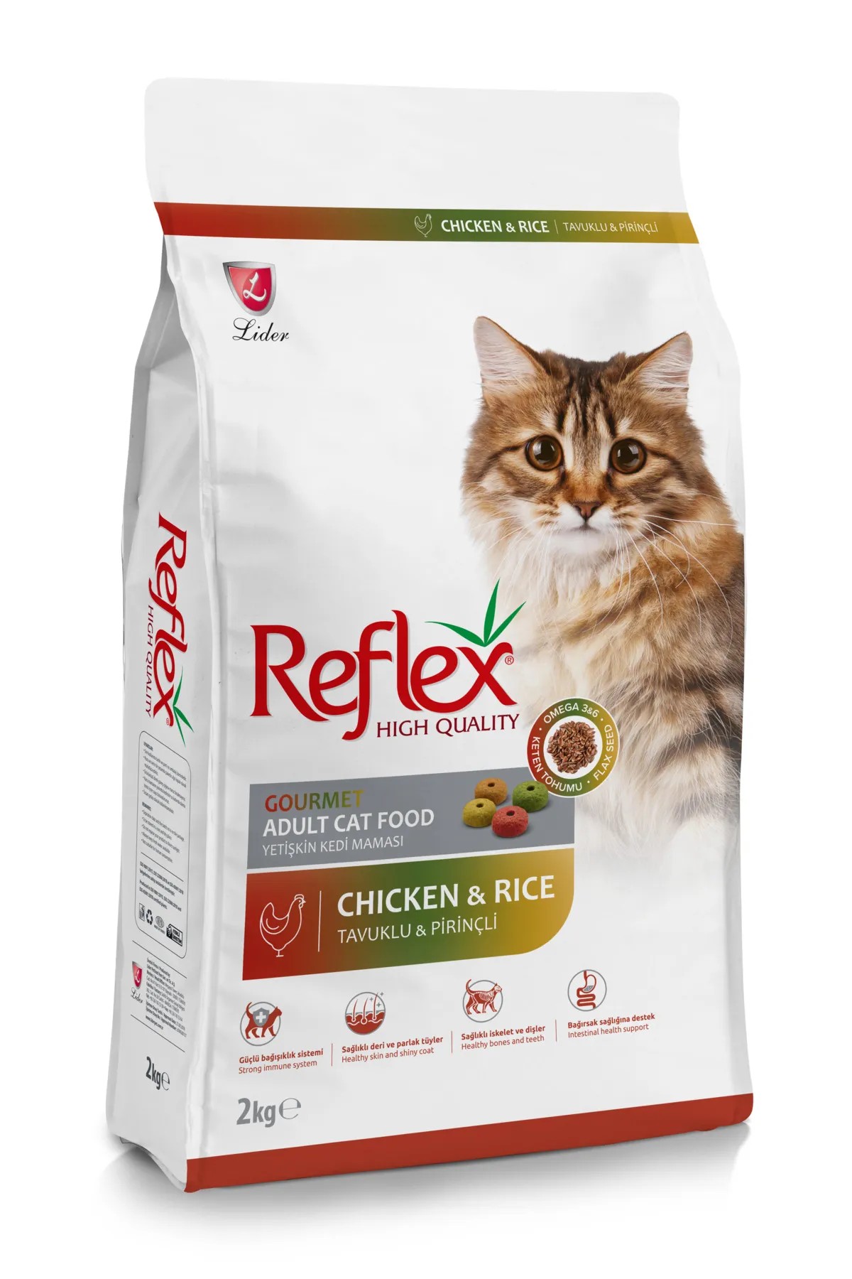 REFLEX MULTİ COLOR RENKLİ TANELİ TAVUKLU KURU KEDİ MAMASI 2 KG
