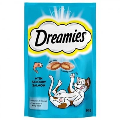 DREAMİES KEDİ ÖDÜL MAMA SOMONLU 60 GR