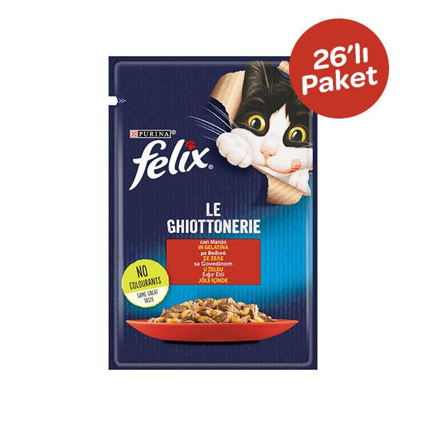 Felix Pouch Sığır Etli Yetişkin Kedi Konservesi 85gr x 26