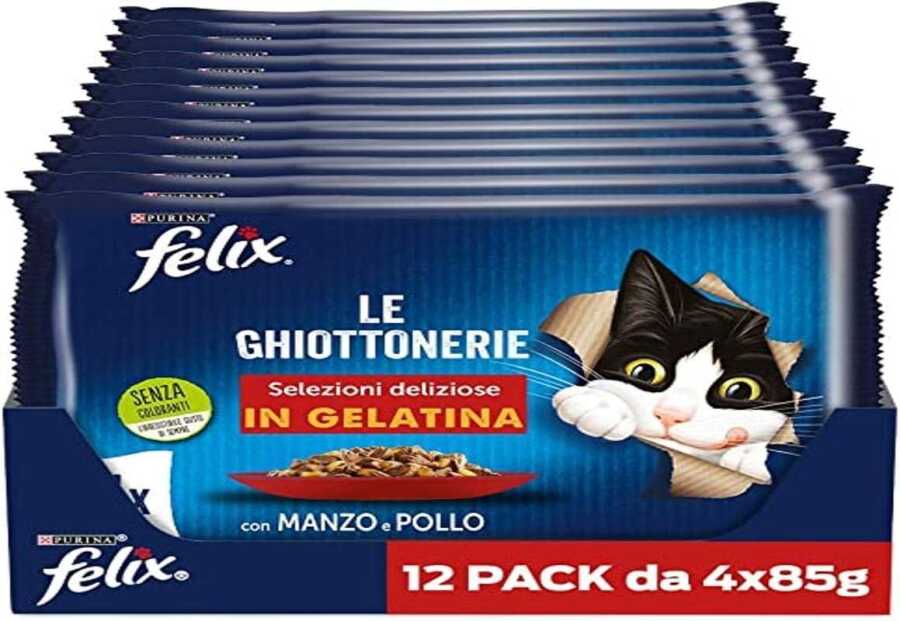 Felix Pouch Multipack Sığır ve Tavuk Etli Yetişkin Yaş Kedi Maması 85 gr 4 Adet X 12