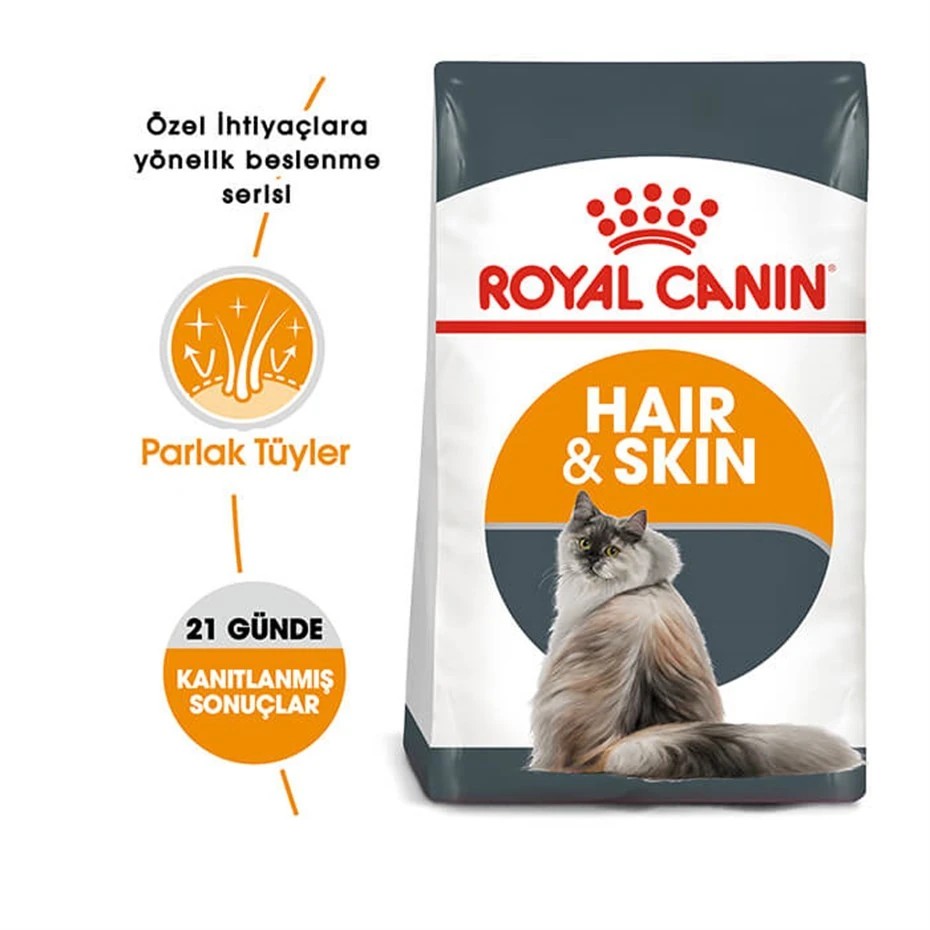 ROYAL CANİN HAİR SKİN HASSAS TÜYLÜ KEDİLER İÇİN MAMA 2 KG