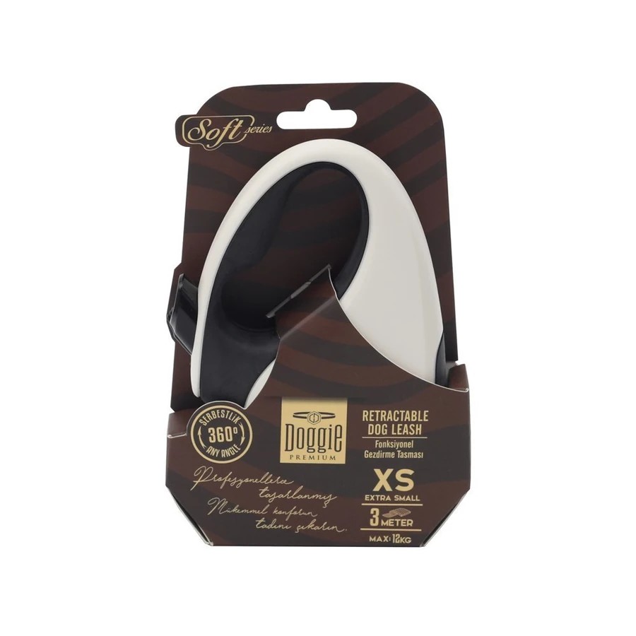 Doggie Soft Xsmall Otomatik Tasma 3 Metre Beyaz