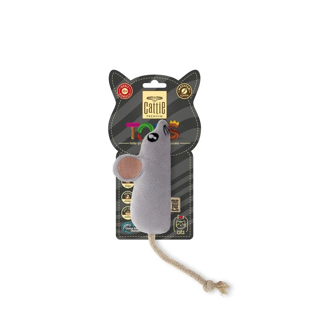 CATTIE MATABİ İÇERİKLİ KEDİ OYUNCAĞI PELUŞ FARE 11CM