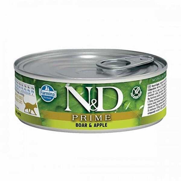 N&D PRİME YABAN DOMUZLU ELMALI KEDİ KONSERVESİ 80 GR