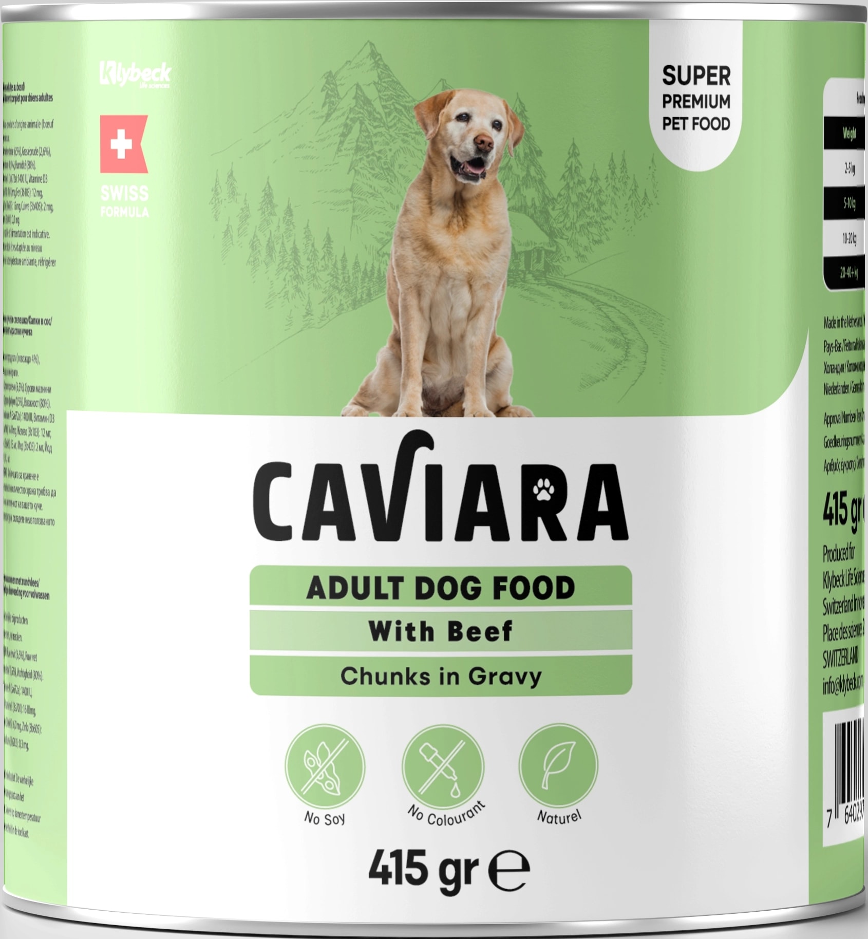 Caviara Sos Içinde Et Parçacıklı Dana Etli Yetiskin Köpek Konservesi 415 gr
