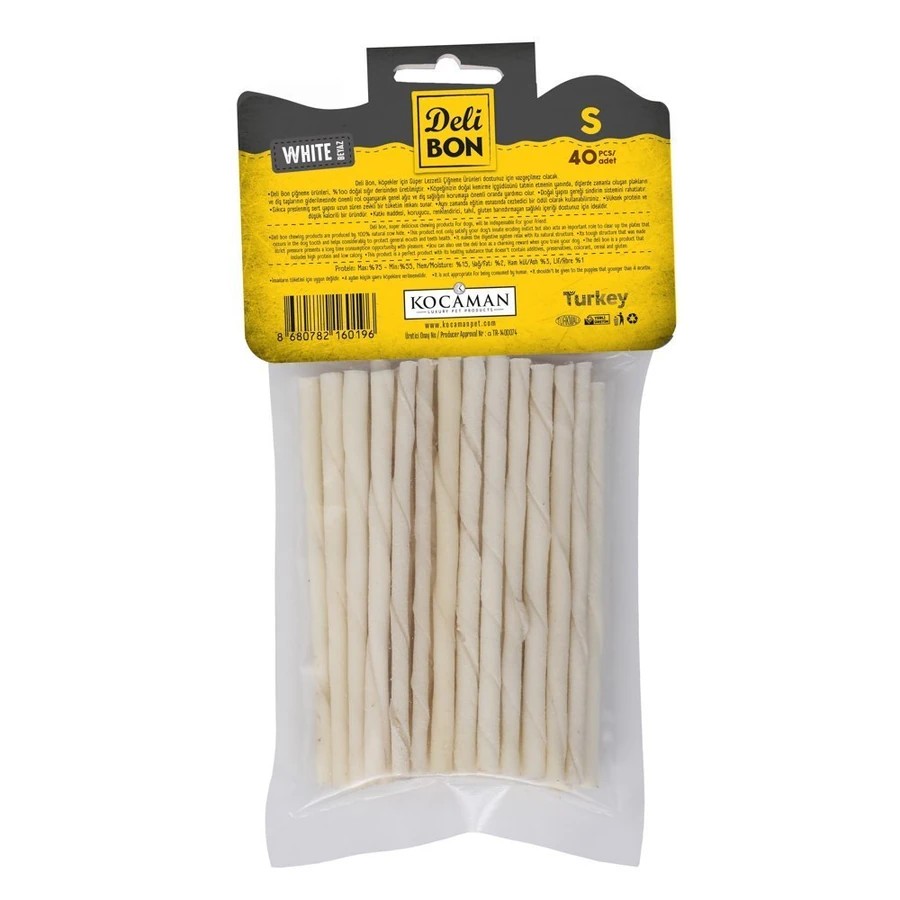 DERİ BURGU ÇUBUK İNCE BOY 40LI PAKET BEYAZ BEYAZ İNCEX40AD.