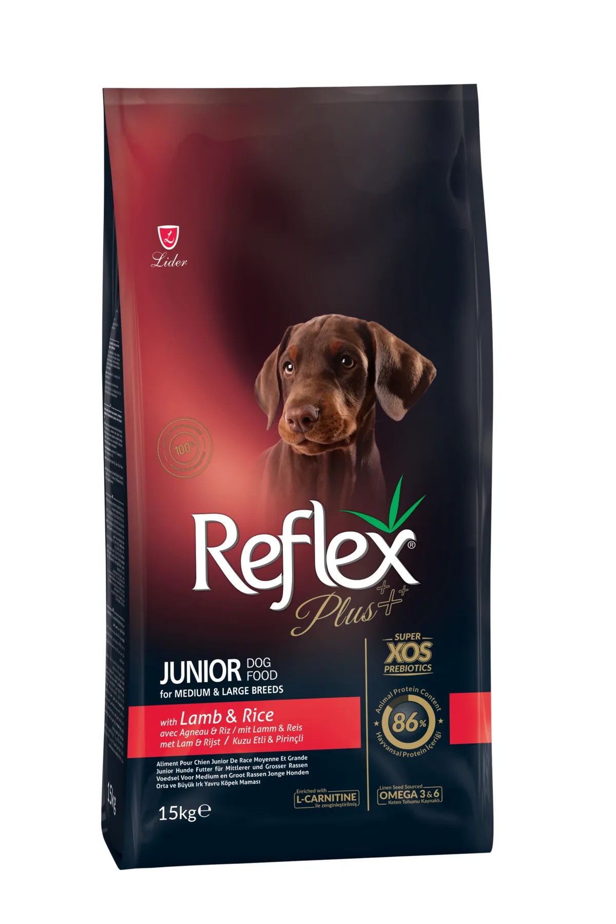 REFLEX PLUS KUZULU PİRİNÇLİ YAVRU KÖPEK MAMASI 15 KG