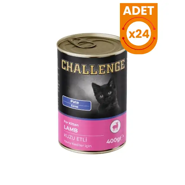 Challenge Pate Kuzu Etli Yavru Konserve Kedi Maması 400 Gr x 24 Adet