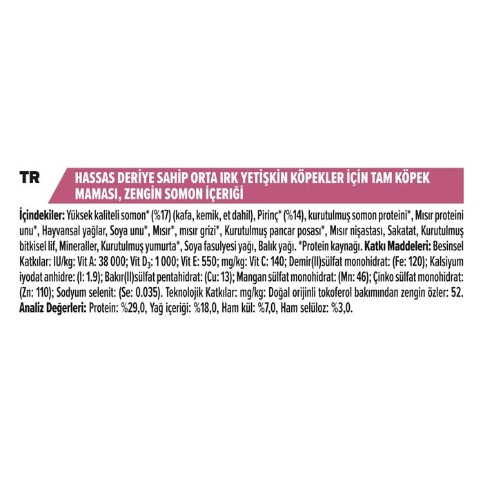 PROPLAN HASSAS BÜYÜK IRK SOMONLU KÖPEK MAMASI 14 KG