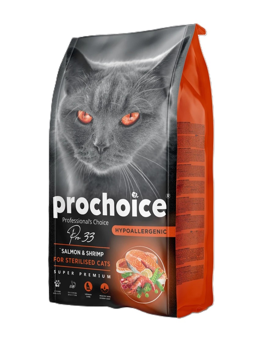 PRO CHOİCE PRO 33 STERİLİSED SOMONLU KARİDESLİ KEDİ MAMASI 2 KG