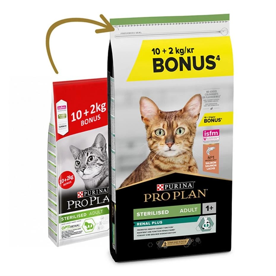 PROPLAN STERİLİSED SOMONLU YETİŞKİN KURU KEDİ MAMASI 10+2 KG