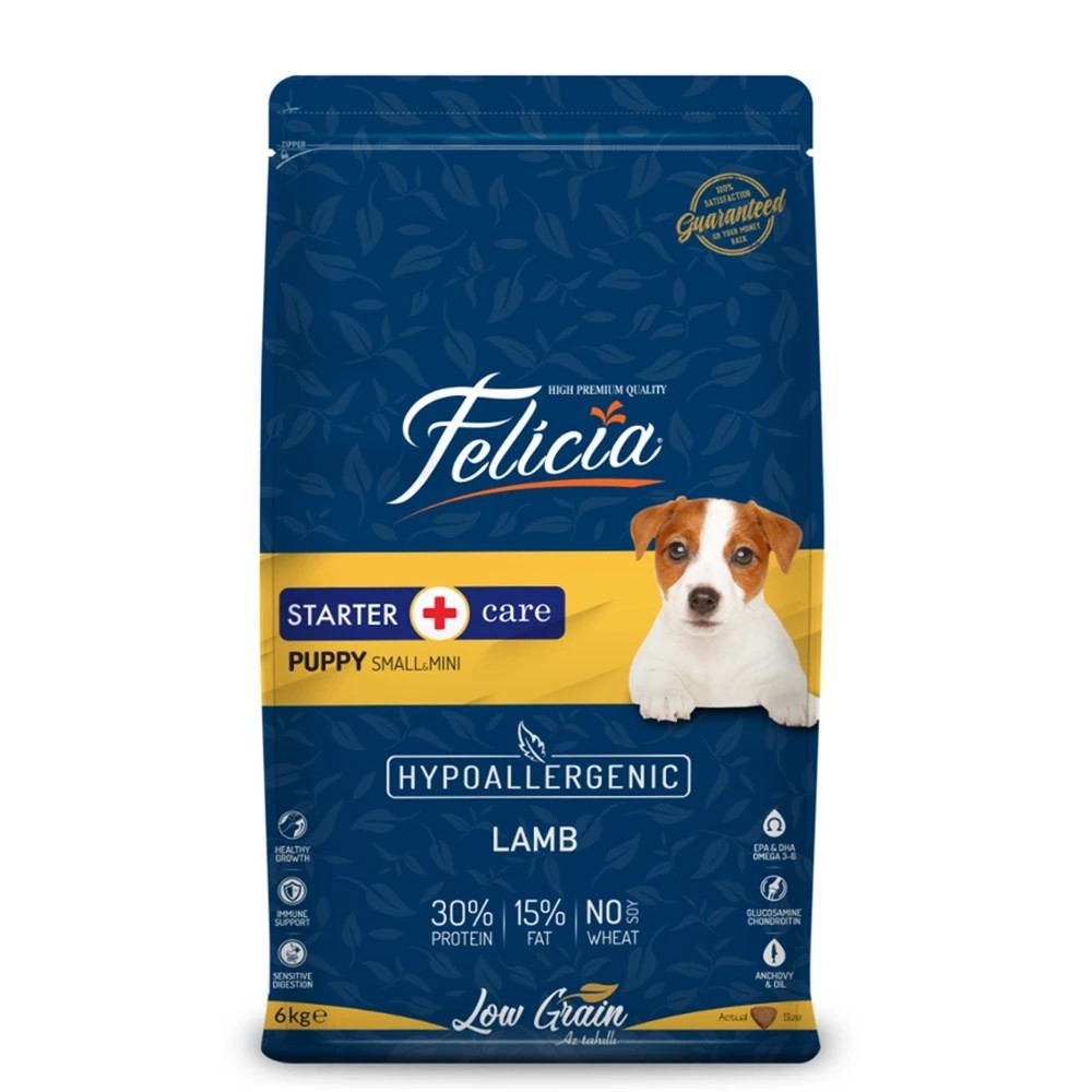 FELİCİA DÜŞÜK TAHILLI KÜÇÜK IRK KUZULU YAVRU KÖPEK MAMASI 6KG