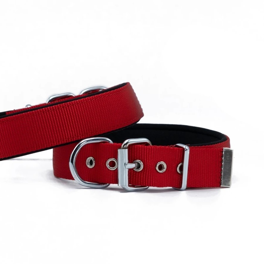 DOGGİE COMFORT YUMUŞAK DOKUMA KÖPEK TASMASI L 2,5X42-50CM KIRMIZI