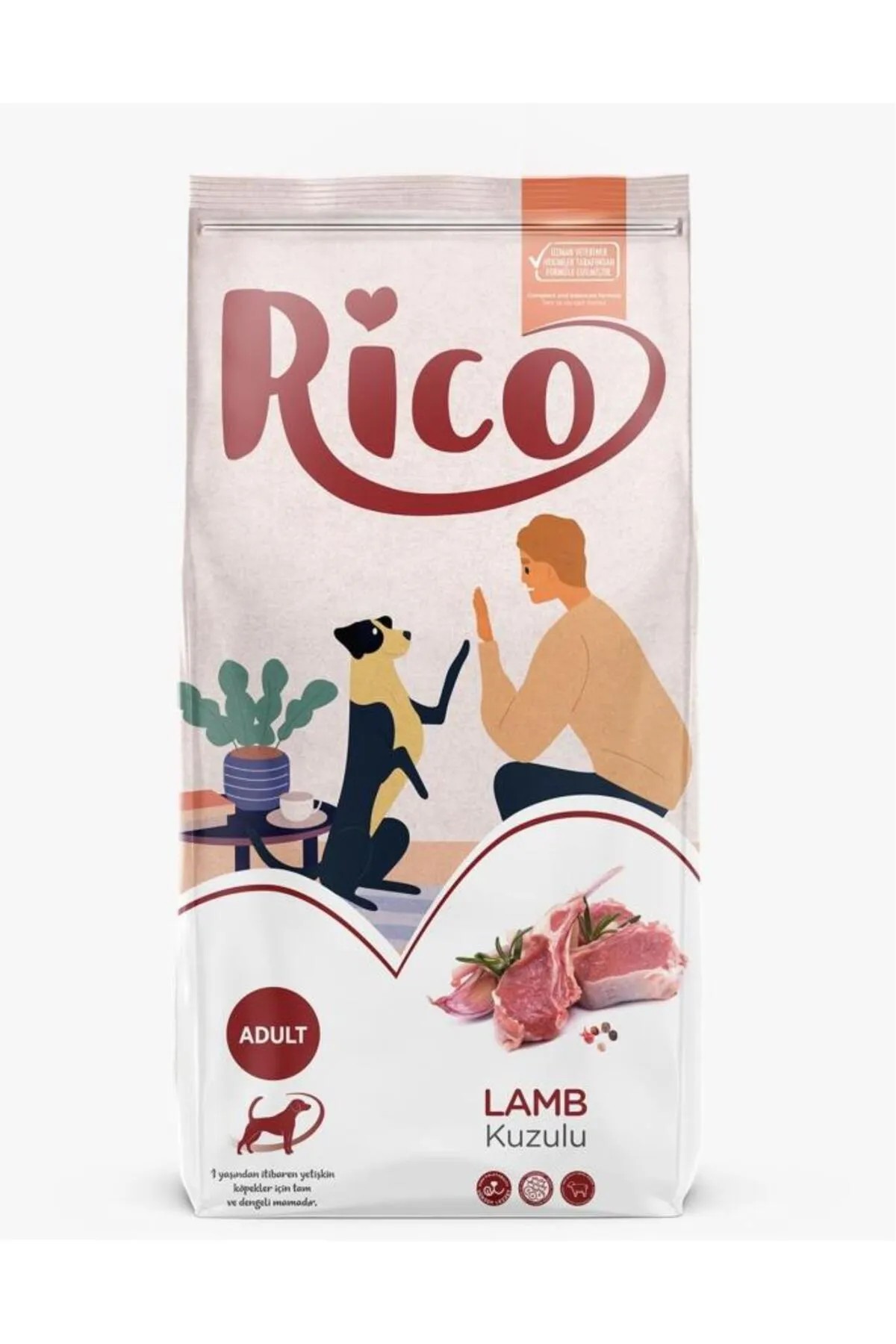 RİCO ADULT KUZU ETLİ KÖPEK MAMASİ 15 KG.