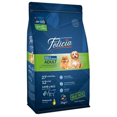 FELİCİA SMALL/MİNİ BREED KUZULU KÖPEK MAMASI 3 KG