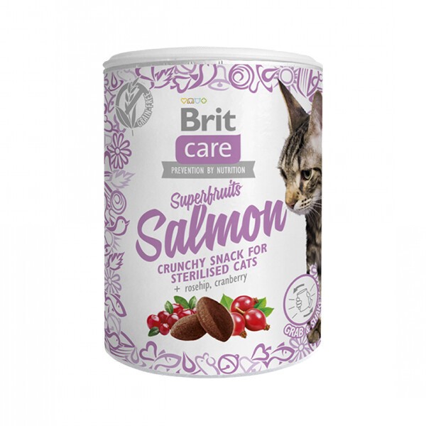 Brit Care Superfruits Somonlu ve Kızılcıklı Kıtır Kısırlaştırılmış Kedi Ödül Maması 100gr