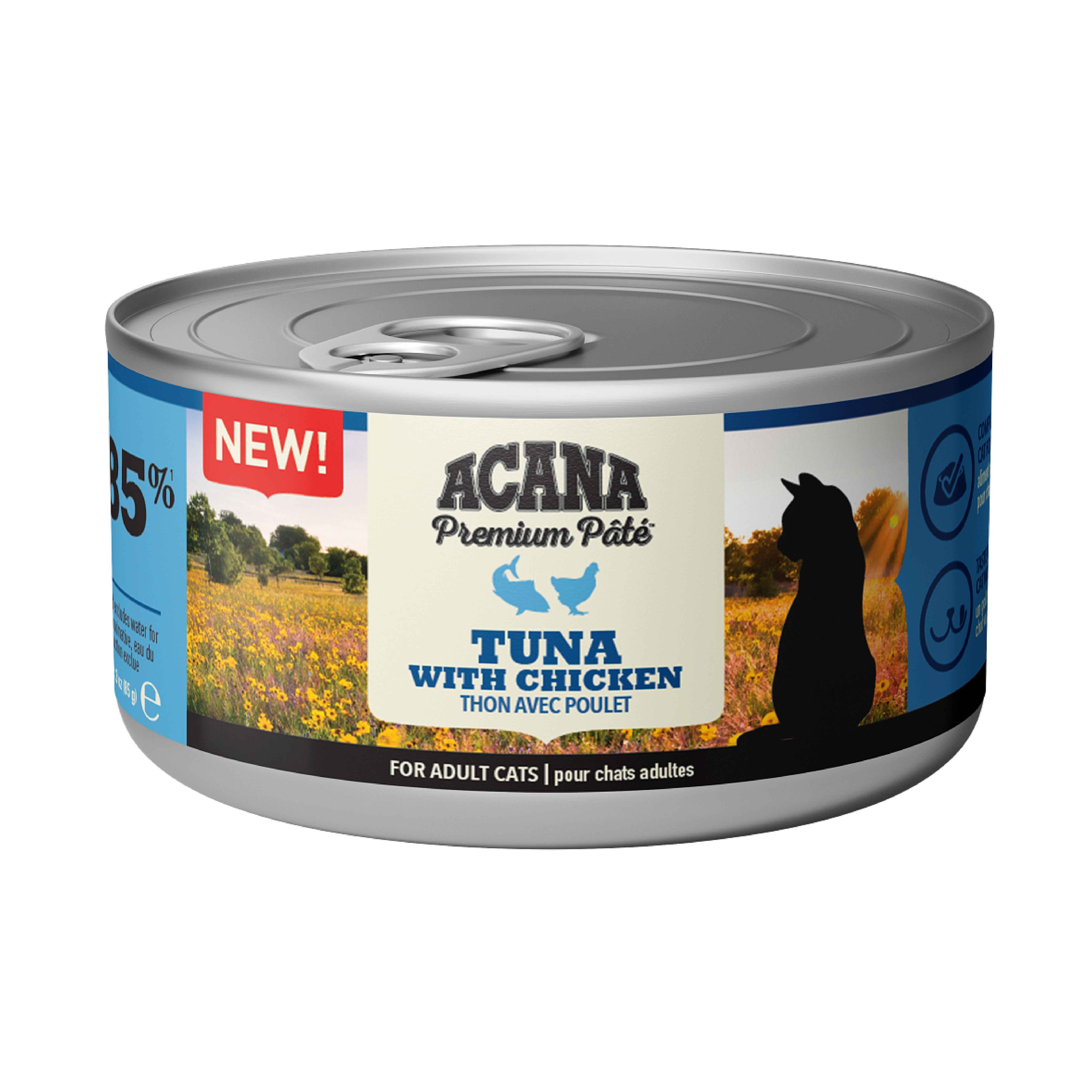 ACANA PREMİUM TON BALIKLI TAVUKLU EZME KEDİ KONSERVESİ 85 GR