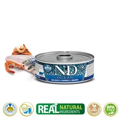 N&D KEDI  TON&SARDALYA&KARİDES KONSERVE 85GR