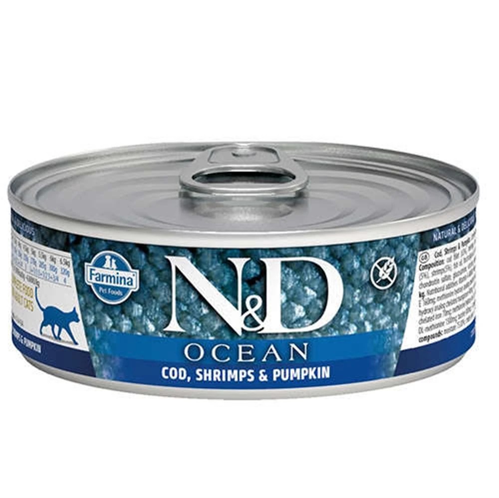 N&D MORİNA BALIGİ&KARİDES&BALKABAGİ YETİŞKİN KEDİ KONSERVE 80 GR