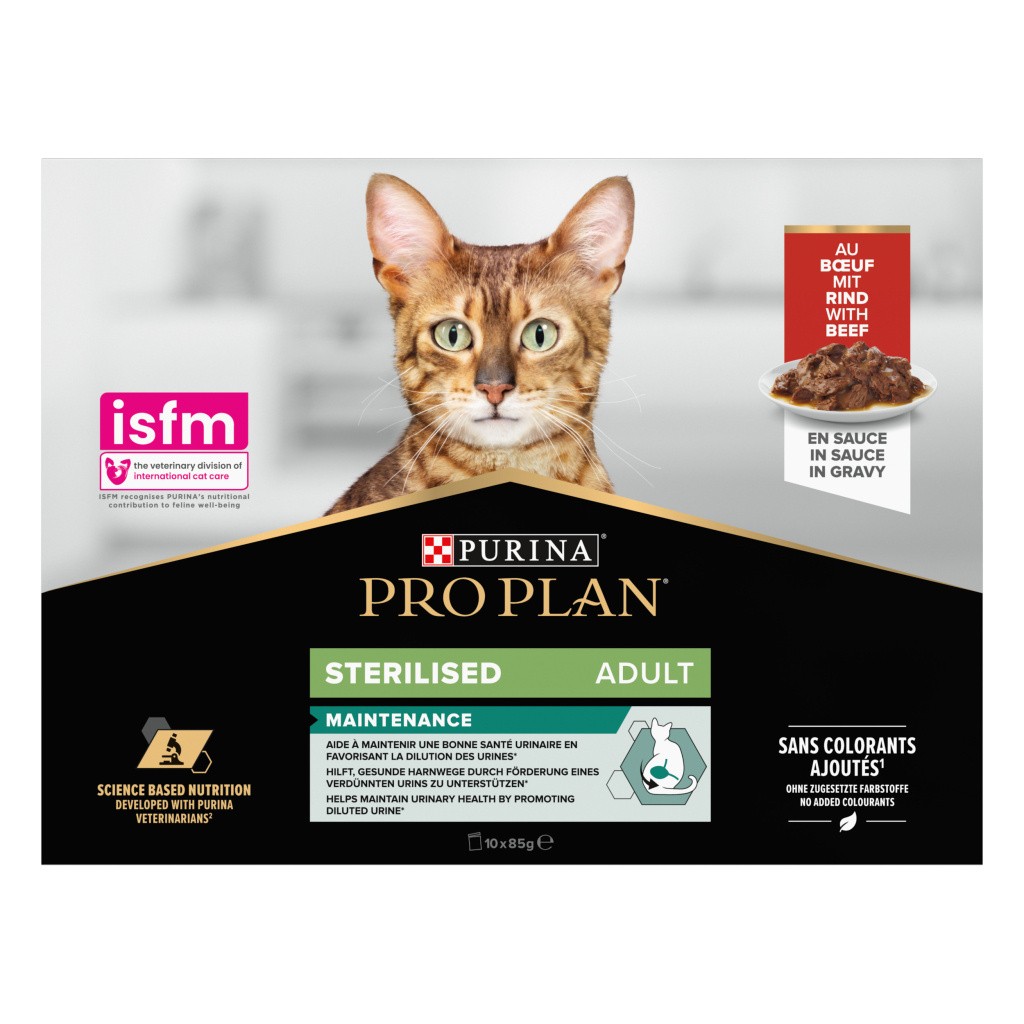 ProPlan Pouch Sos İçinde Sığır Etli Kısırlaştırılmış Kedi Konservesi 85gr (10'lu)