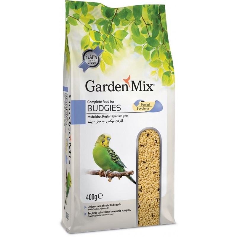 GARDEN MİX PLATİN YETİŞKİN SOYULMUŞ MUHABBET KUŞU YEMİ 400 GR