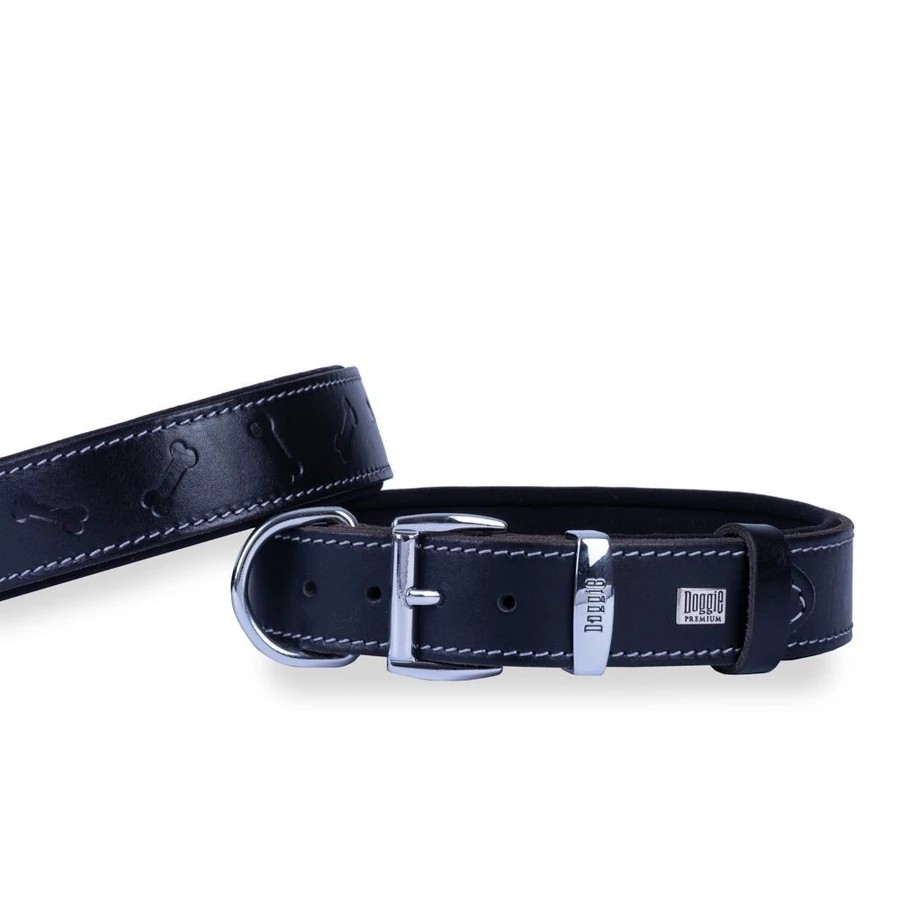 DOGGIE COMFORT KEMIK DESENLI BOYUN TASMASI 3,560 CM SIYAH