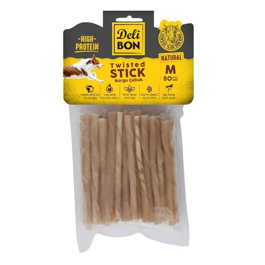 DERİ BURGU ÇUBUK ORTA BOY 50Lİ PAKET NATUREL NATUREL KALINX50AD.