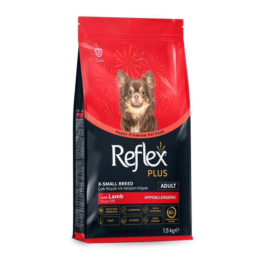 REFLEX PLUS KUZU ETLİ ÇOK KÜÇÜK IRK YETİŞKİN KÖPEK MAMASI 1.5 KG